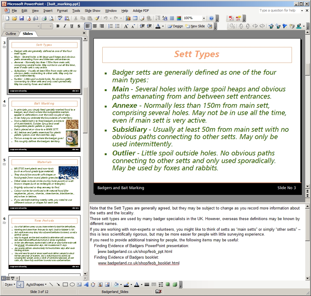 Bait Marking PowerPoint/Acrobat PDF Presentation
